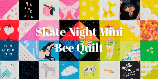 Epically Nostalgic Bee Quilt Using the Skate Night Mini Quilt Pattern