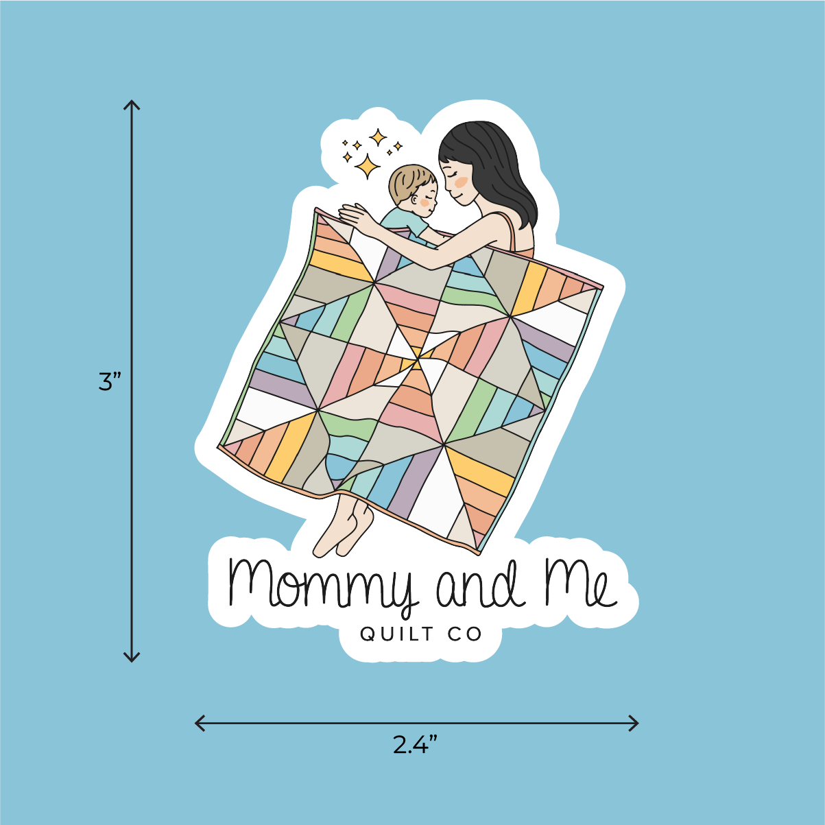 Mommy and Me Quilt Co Logo Sticker