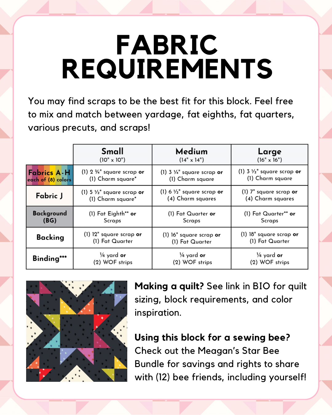 Meagan's Star Quilt Block Pattern (PDF) - Bee Bundle *SAVE $49!
