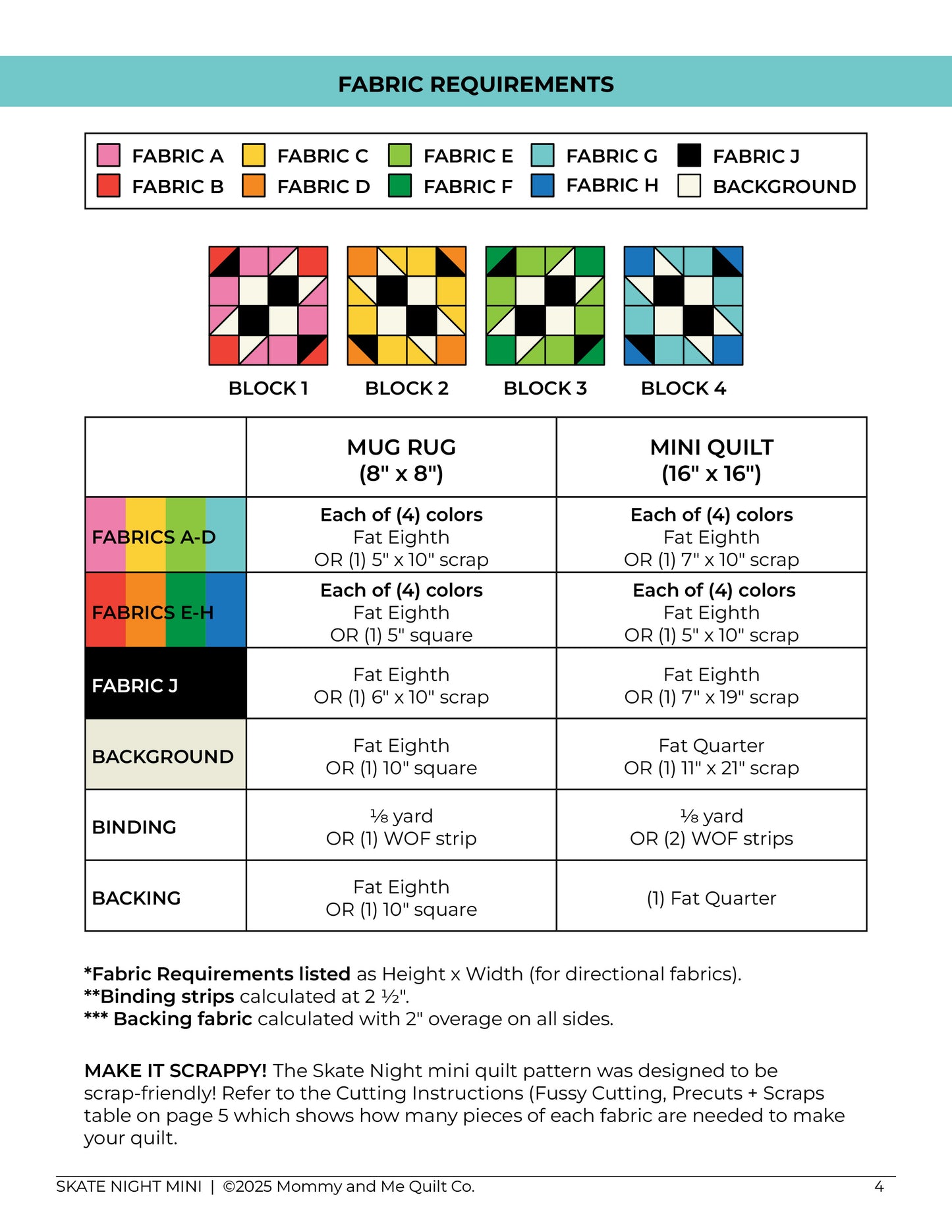 Skate Night Mini Quilt Pattern (PDF)