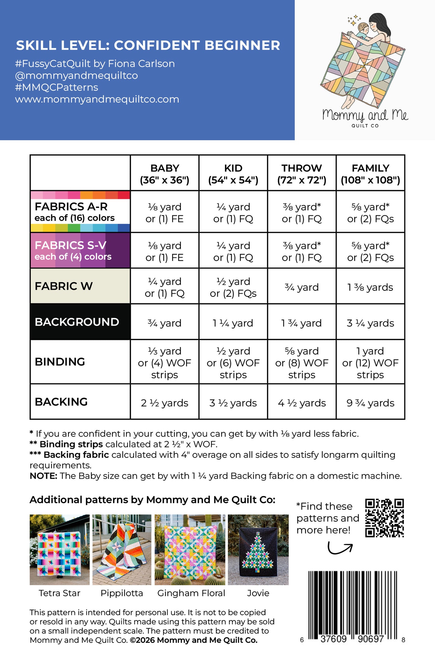 Fussy Cat Quilt Pattern (Printed)