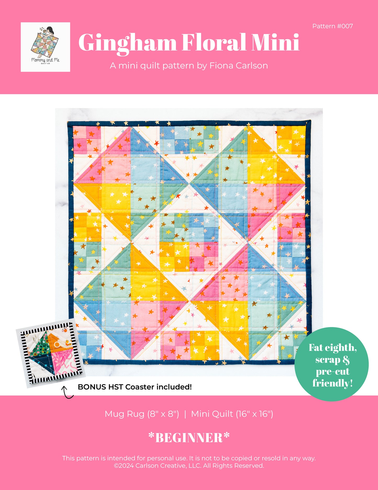 Gingham Floral Mini Quilt Pattern