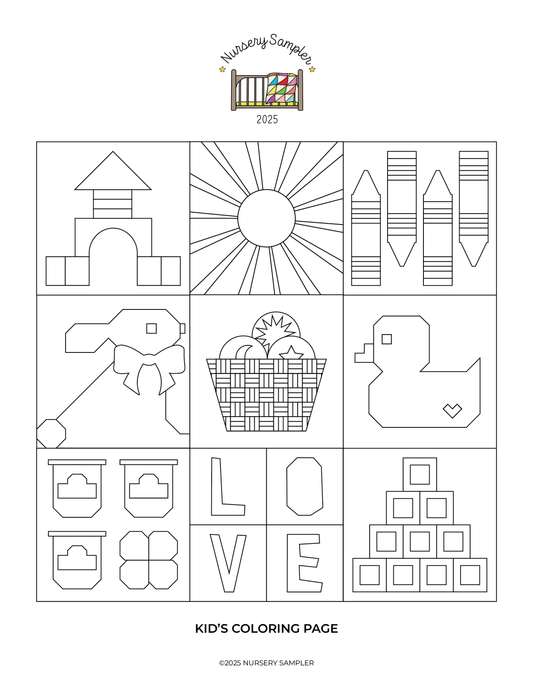 Nursery Sampler 2025 Kid's Coloring Page