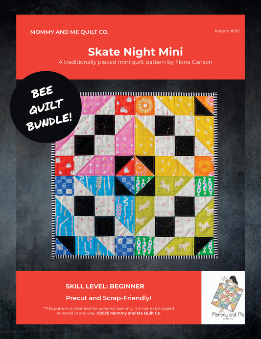 Skate Night Mini Quilt Pattern (PDF) - Bee Bundle *SAVE $43!